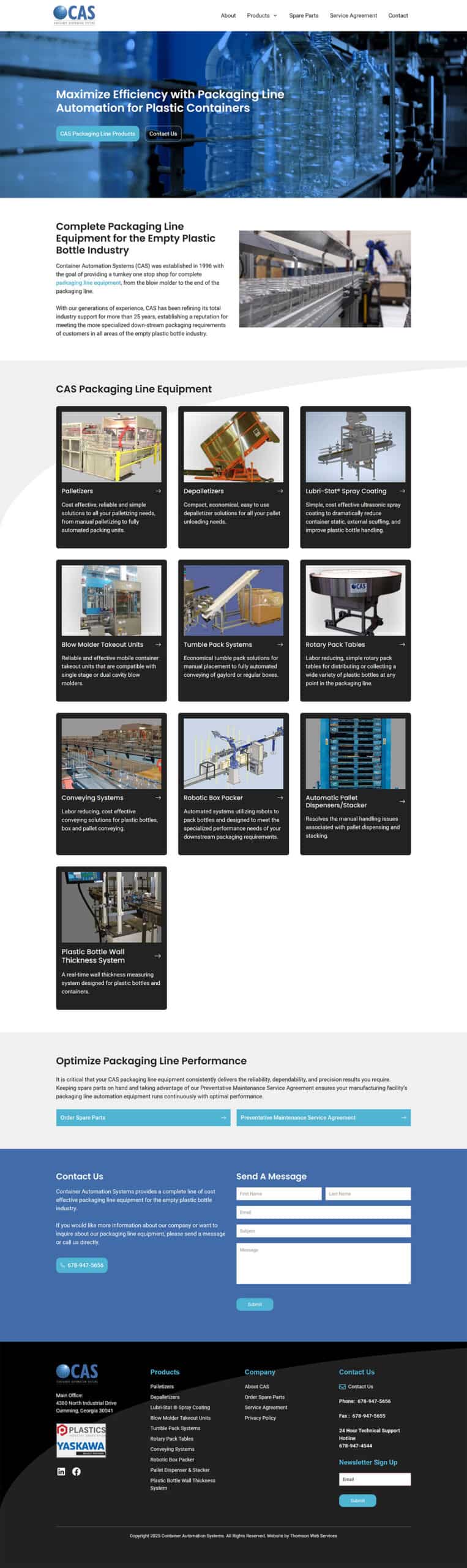 Container Automation Systems web design project homepage
