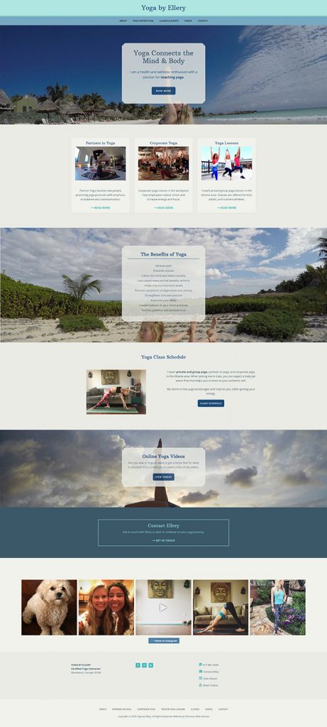 Yoga By Ellery web design project