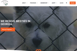 Westie Club of the South website design project homepage